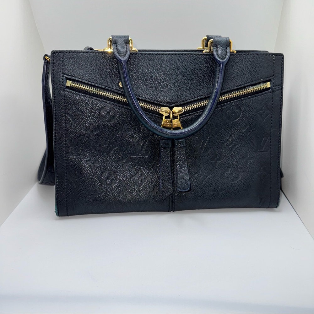 Louis Vuitton Sully PM Handbag/Crossbody Empreinte Leather Monogram Canvas Navy - Picture 13 of 17